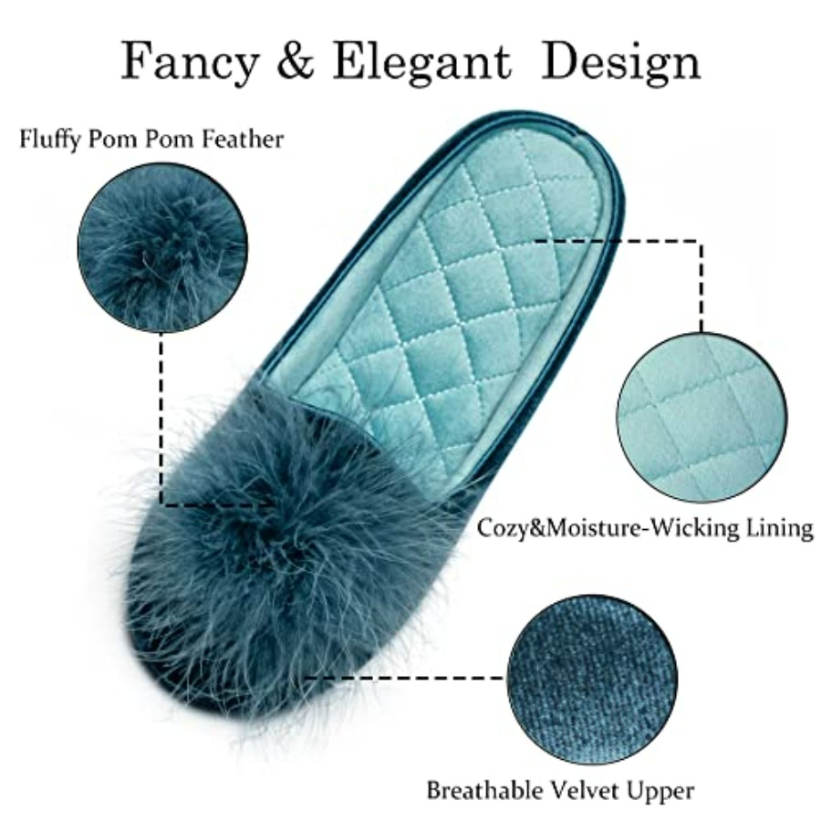 GRITHEIM Women's Fuzzy Pom Pom - Insole Memory Foam incelemesi ve fiyatı